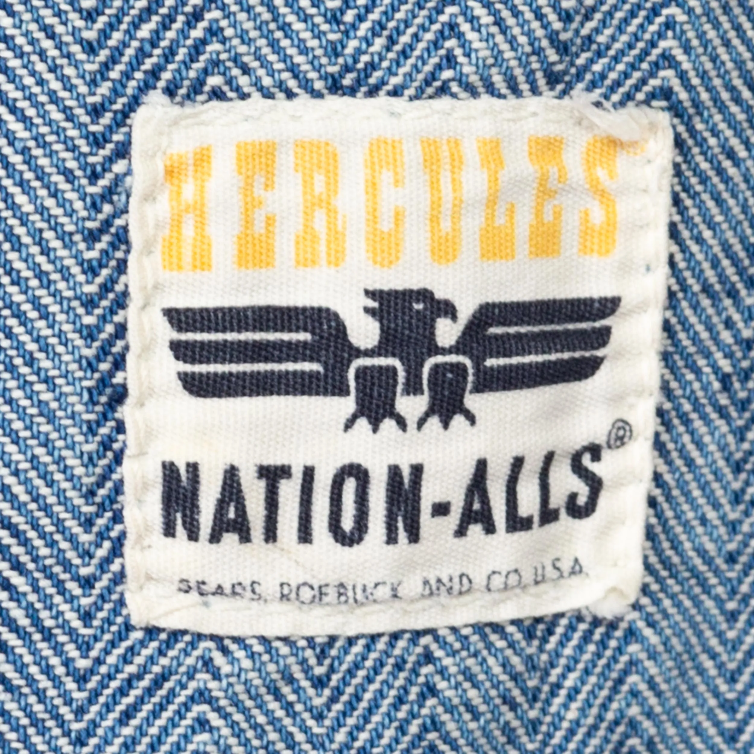 38M 1950s Hercules Nation-Alls Herringbone Striped Workwear Coveralls