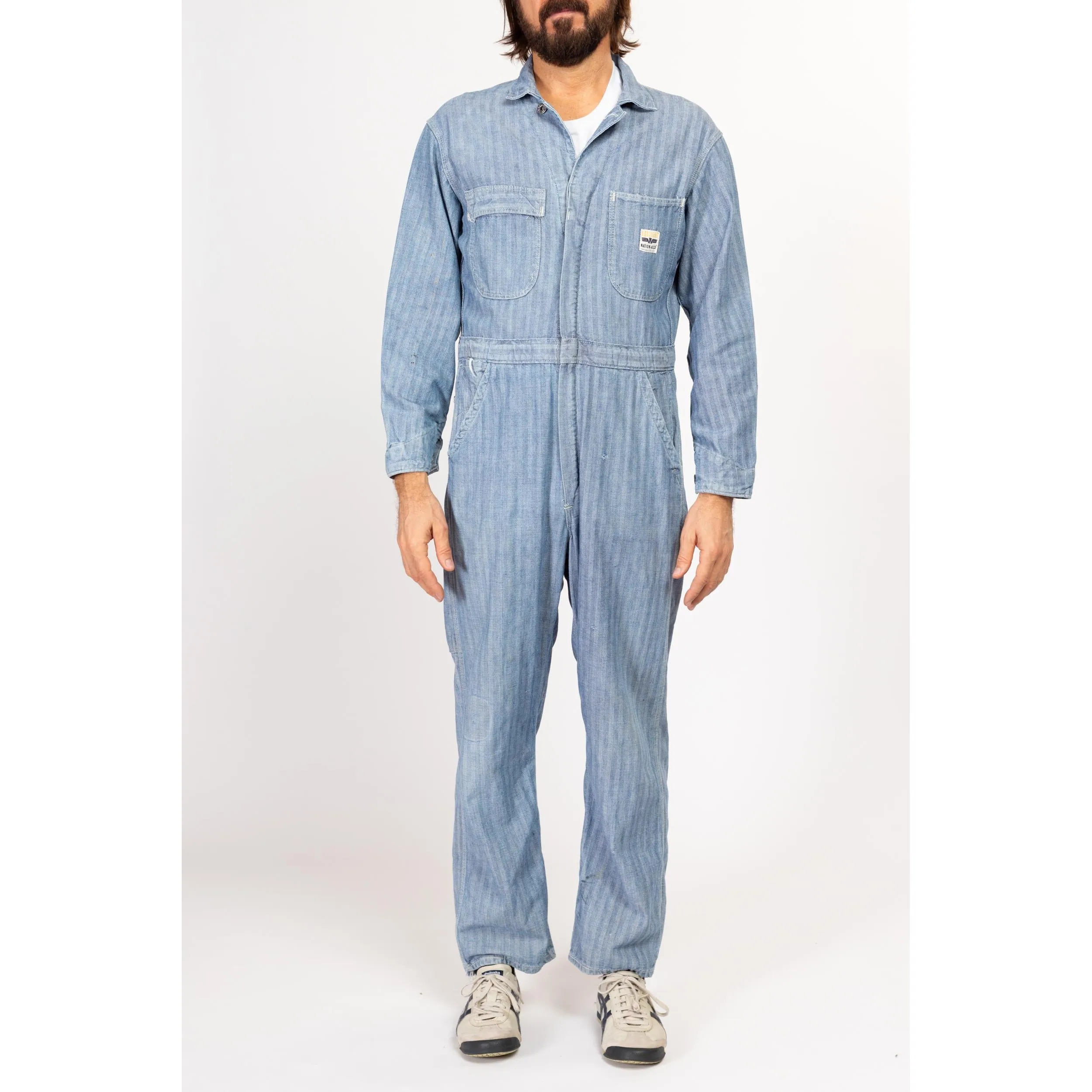 38M 1950s Hercules Nation-Alls Herringbone Striped Workwear Coveralls