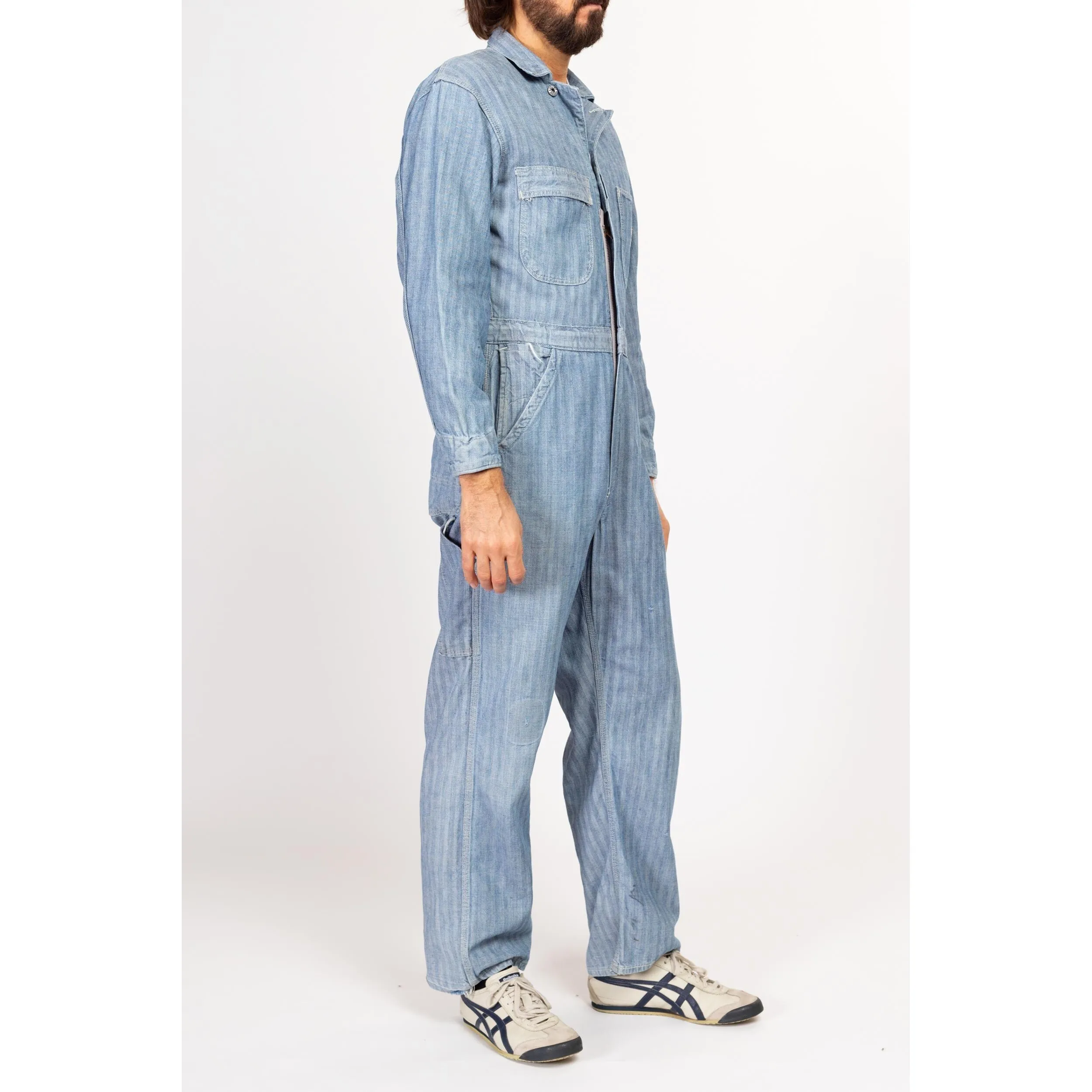 38M 1950s Hercules Nation-Alls Herringbone Striped Workwear Coveralls