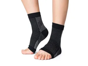 4 Pairs of Anti Fatigue Compression Socks - White and Black L/XL