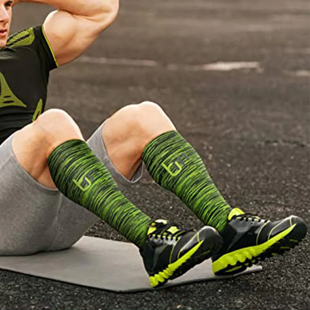 6 Pairs Set Compression Socks Knee High Nylon Stocking Leg Support Socks for Men and Women European size 34-39 Style 3