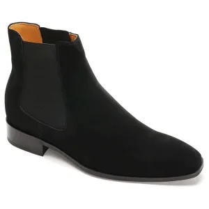 7 CM / 2.76 Inches - CMR CHAMARIPA Men's Elevator Shoes Tall Men Shoes Black Suede Boots