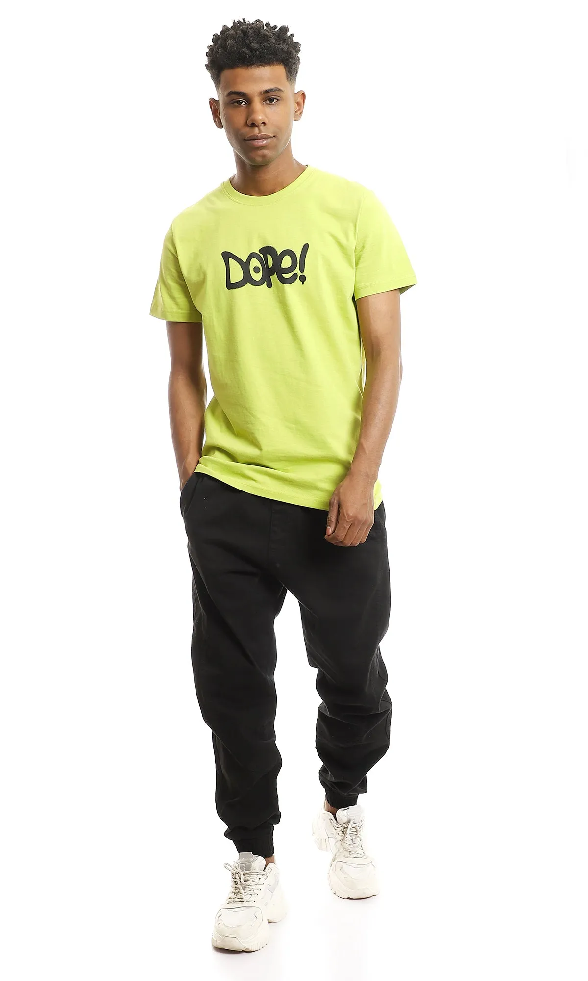 97740 Apple Green "Dope" Cotton Slip On Tee