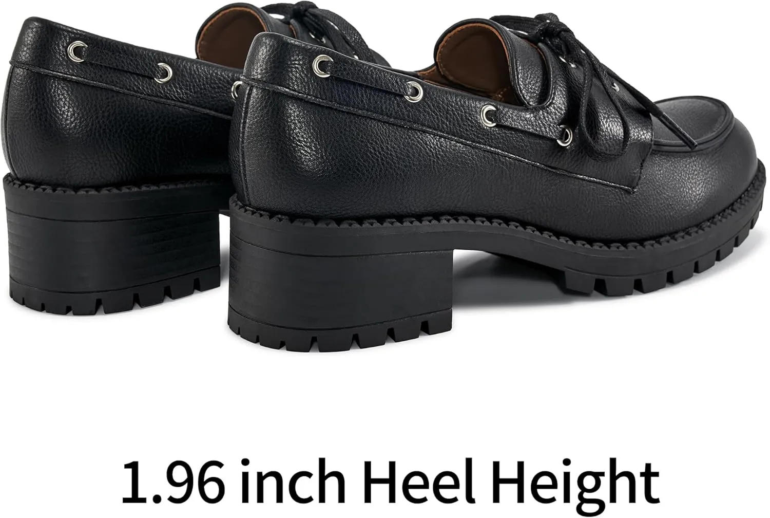 Ablanczoom Oxford Shoes for Women Loafers: Lace Up Women's Platform Chunky Loafers with Lug Sole Dress Shoes for Work Business