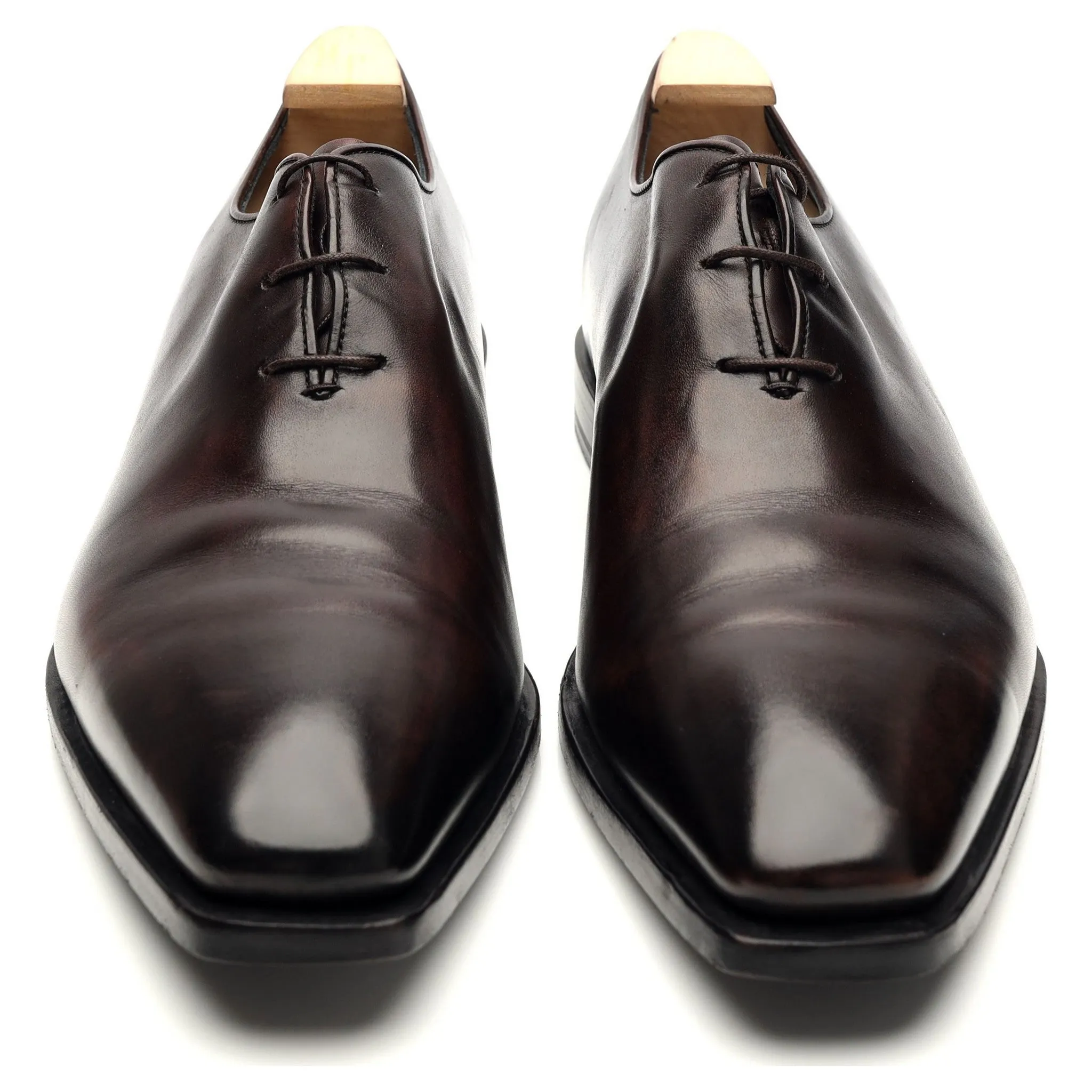 'Alessandro' Dark Brown Patina Leather Wholecut Oxford UK 9.5