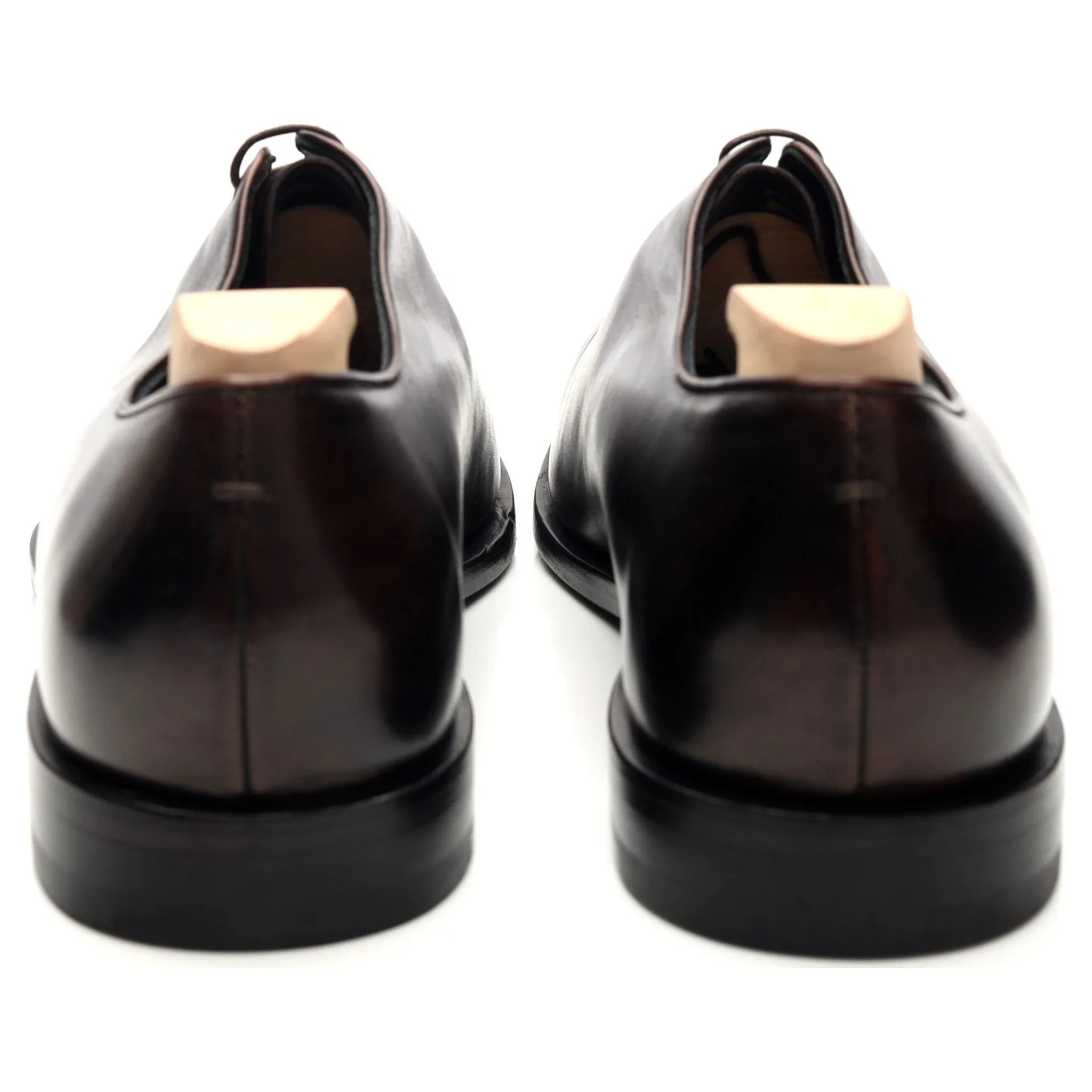'Alessandro' Dark Brown Patina Leather Wholecut Oxford UK 9.5