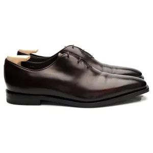 'Alessandro' Dark Brown Patina Leather Wholecut Oxford UK 9.5