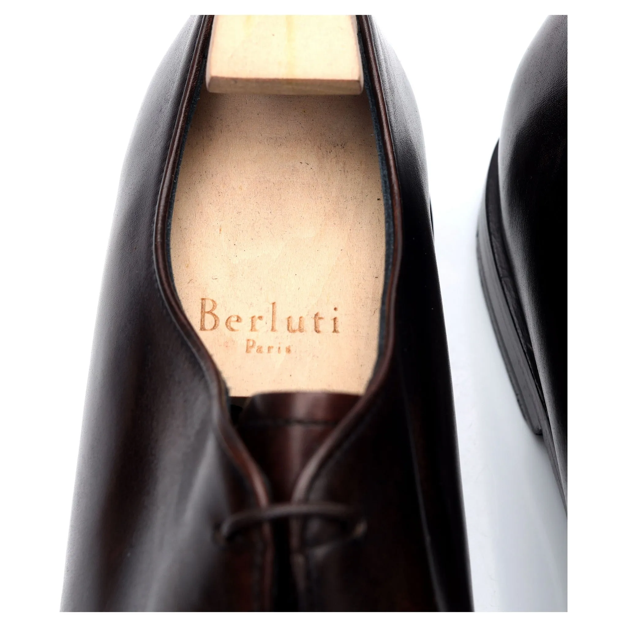 'Alessandro' Dark Brown Patina Leather Wholecut Oxford UK 9.5
