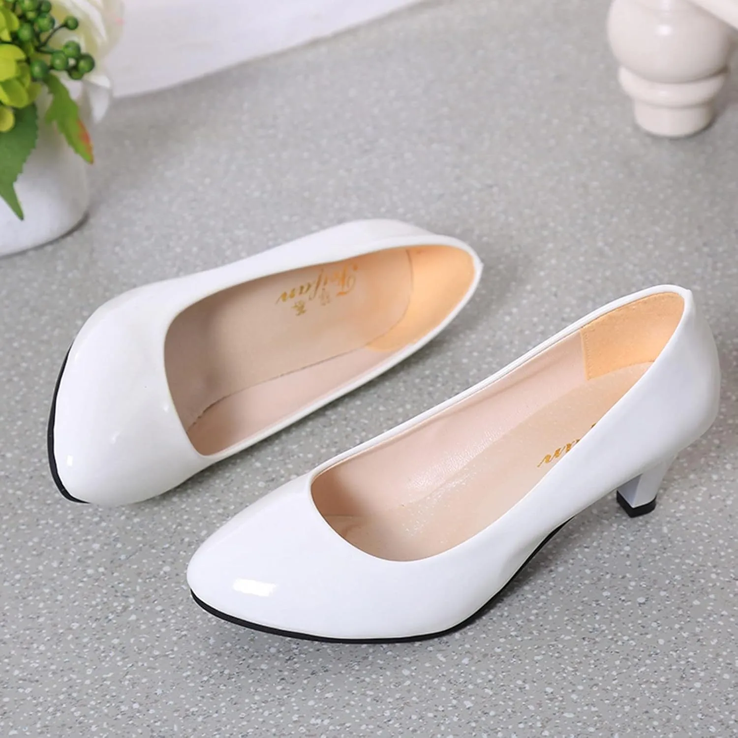 AMDBEL Flats Shoes Women Dressy Comfortable Women Pointed Toe Single Shoes Suede Flock Casual Buckle Strap Loafers Shoes