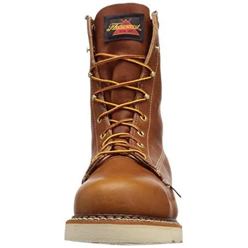 American Heritage 8" Tobacco Safety Toe Plain Toe Maxwear Wedge