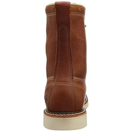 American Heritage 8" Tobacco Safety Toe Plain Toe Maxwear Wedge