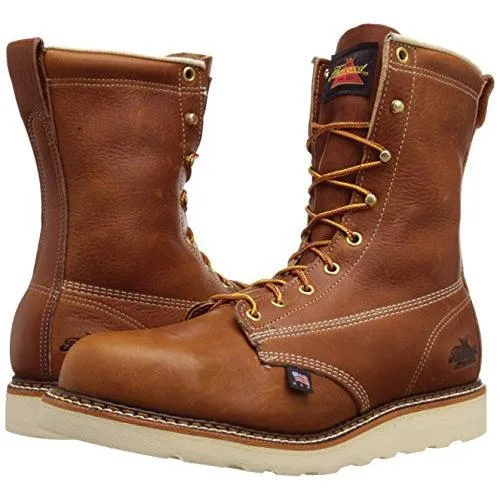 American Heritage 8" Tobacco Safety Toe Plain Toe Maxwear Wedge