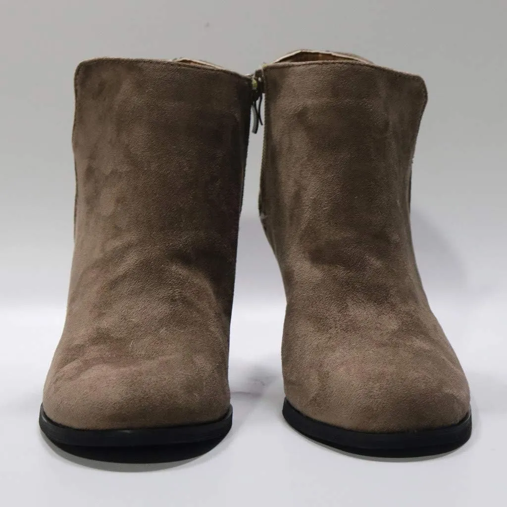 Ankle Boots for Women Round Toe Chunky Wedge Booties Zipper Buckle Leather Boots Fashion Lace Up Platform Booties