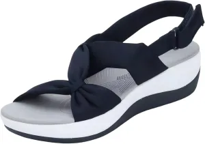 Arch Support Sandals Women's 2025 Low Platform Wedges Sandals Adjustable Hook Loop Fishmouth Open Toe Shoes Slip-On Comfy Walking Shoes