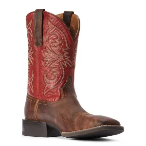 Ariat® Men's Sport Pardner Matte Brown & Red Square Toe Boots 10042391