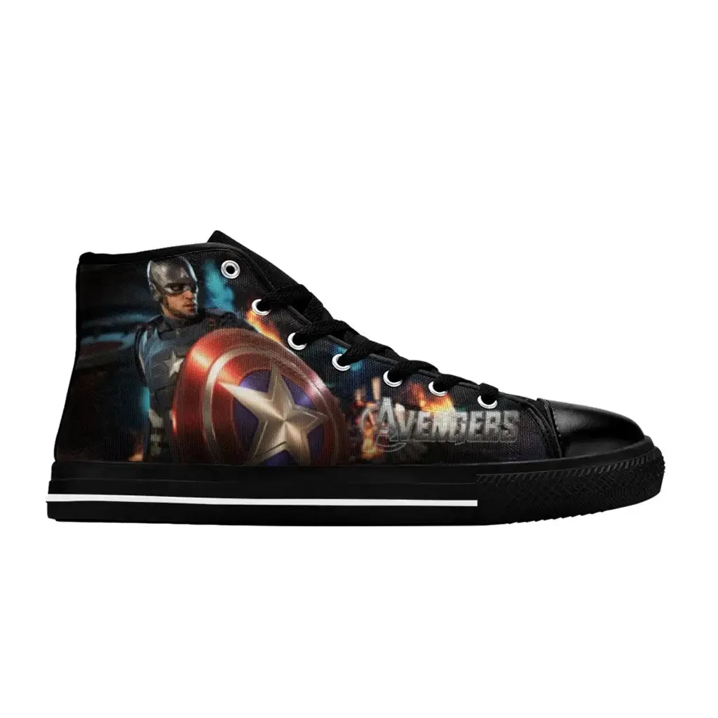 Avengers Captain America Endgame Shoes High Top Sneakers for Kids and Adults