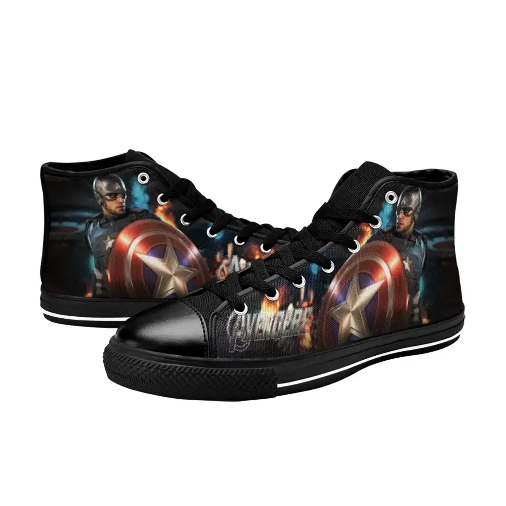 Avengers Captain America Endgame Shoes High Top Sneakers for Kids and Adults