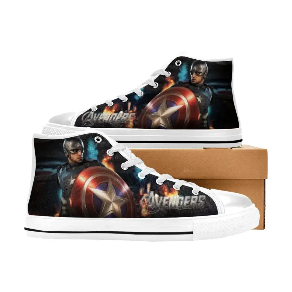 Avengers Captain America Endgame Shoes High Top Sneakers for Kids and Adults