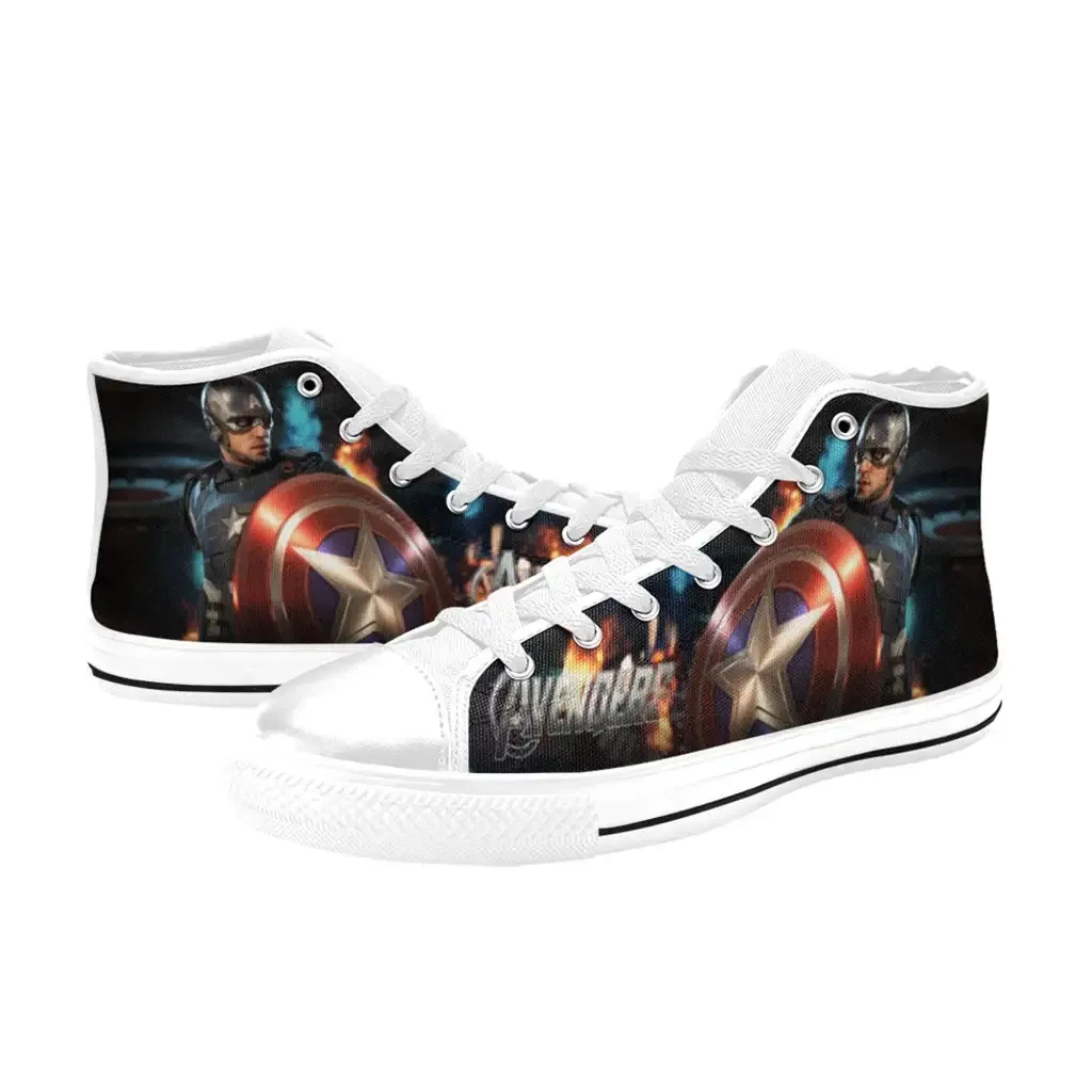 Avengers Captain America Endgame Shoes High Top Sneakers for Kids and Adults