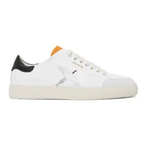 Axel Arigato White and Orange Distressed Triple Bird Clean 90 Sneakers