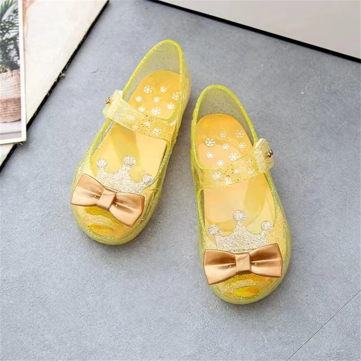 Baby Boy Shoes 5 Girls Shoes Crown Flash Diamond Crystal Soft Sole Non Slip Sandals Jelly Toddler Extra Wide