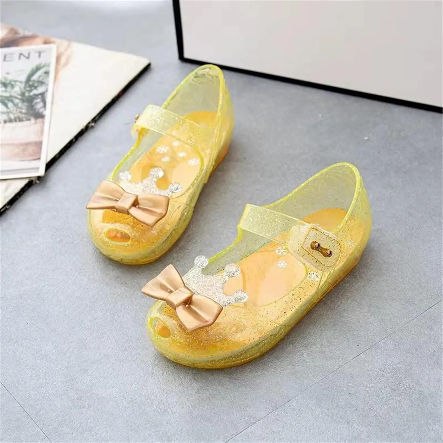 Baby Boy Shoes 5 Girls Shoes Crown Flash Diamond Crystal Soft Sole Non Slip Sandals Jelly Toddler Extra Wide