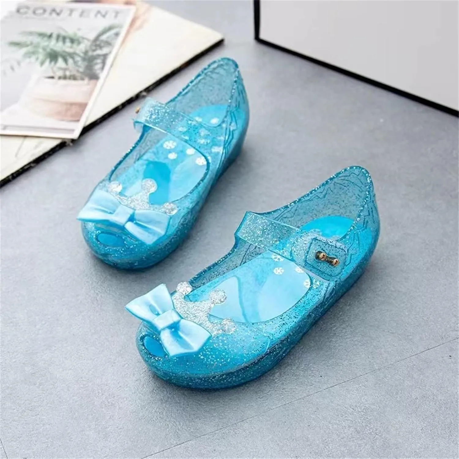 Baby Boy Shoes 5 Girls Shoes Crown Flash Diamond Crystal Soft Sole Non Slip Sandals Jelly Toddler Extra Wide