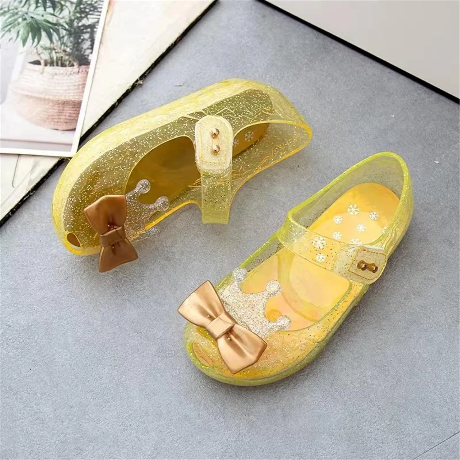 Baby Boy Shoes 5 Girls Shoes Crown Flash Diamond Crystal Soft Sole Non Slip Sandals Jelly Toddler Extra Wide