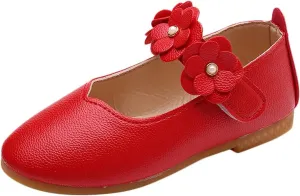 Baby Shoes Girl Size 2 Solid Soft Flower Shoes Kid Princess Single Children Step and Stride Toddler Boots