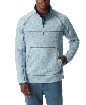 BASS OUTDOOR Mens Quarter Zip Sweater Long Sleeve Orion Light Blue XL