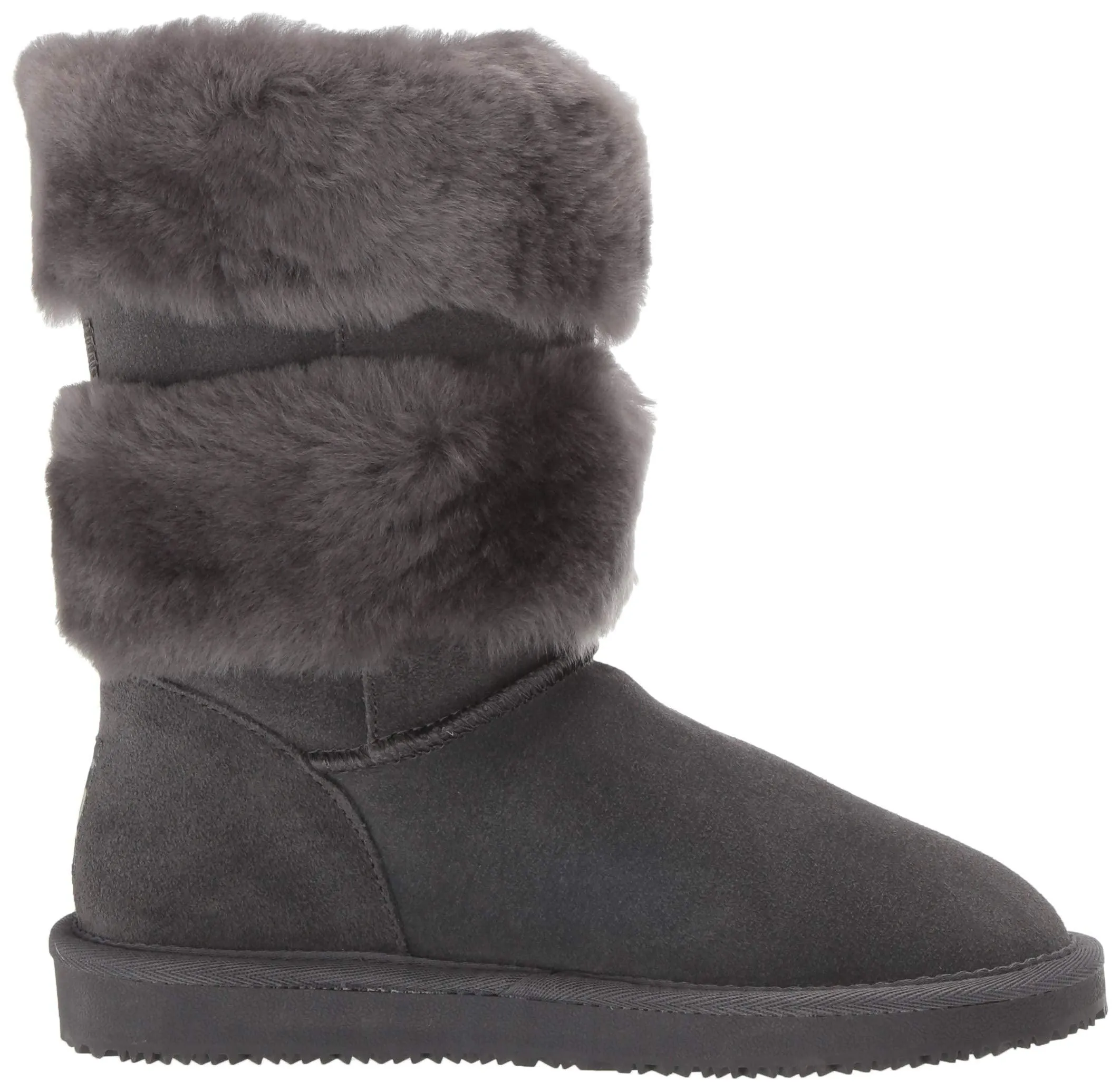 Bayton Women's Mara Charcoal Size 6 Faux Fur Fashion Boot