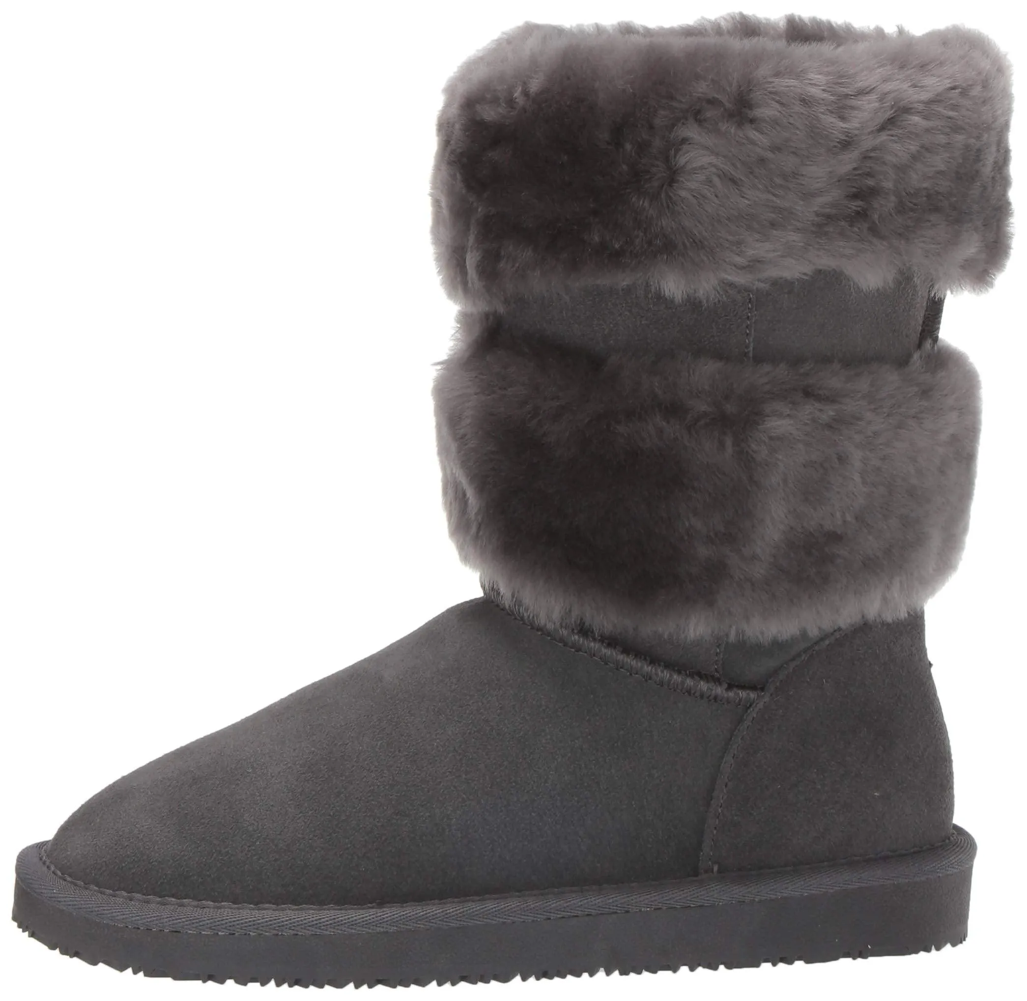 Bayton Women's Mara Charcoal Size 6 Faux Fur Fashion Boot