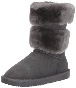 Bayton Women's Mara Charcoal Size 6 Faux Fur Fashion Boot