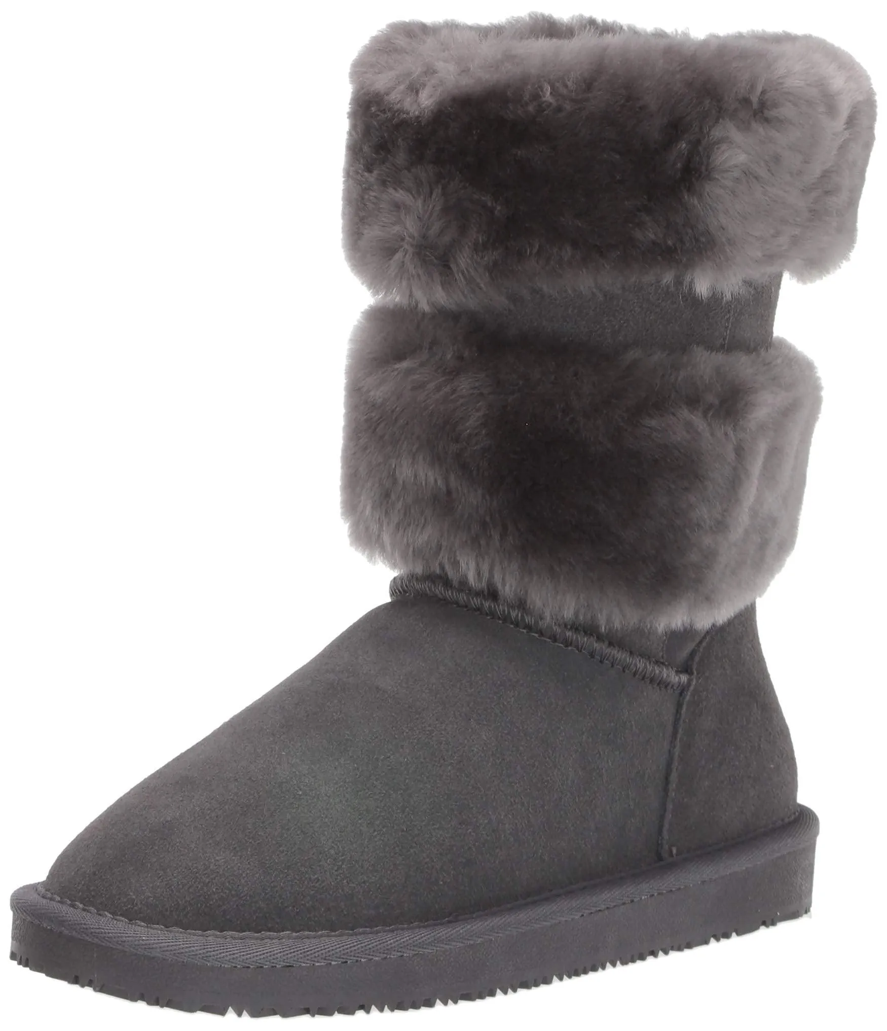 Bayton Women's Mara Charcoal Size 6 Faux Fur Fashion Boot