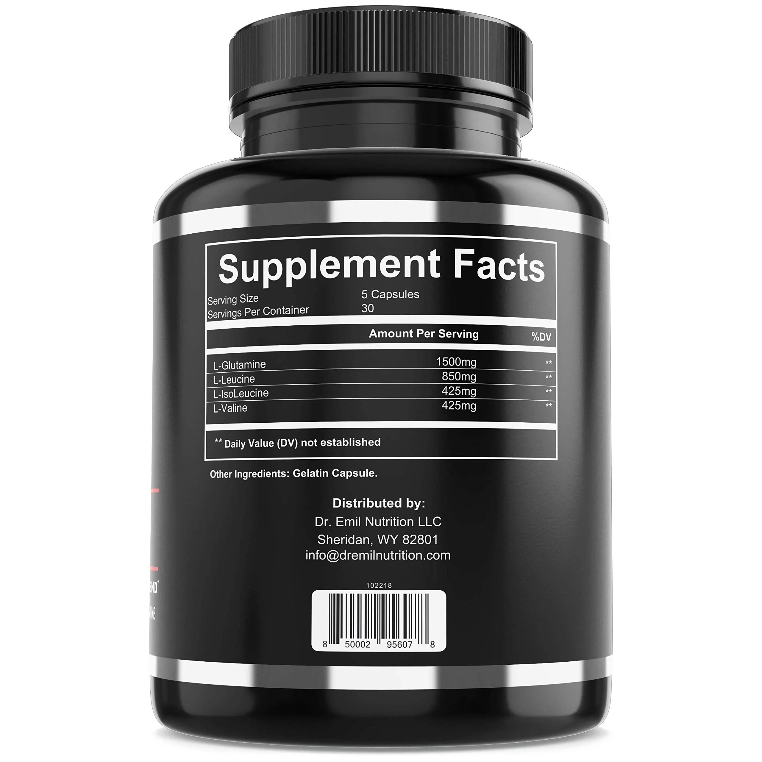 BCAA   1500mg Glutamine - Highest Capsule Dose (3200 mg) - Branched Chain Amino Acids w/Optimal 2:1:1 Ratio - Enhanced Recovery and Growth Stack for Men and Women (150 BCAA Pills)