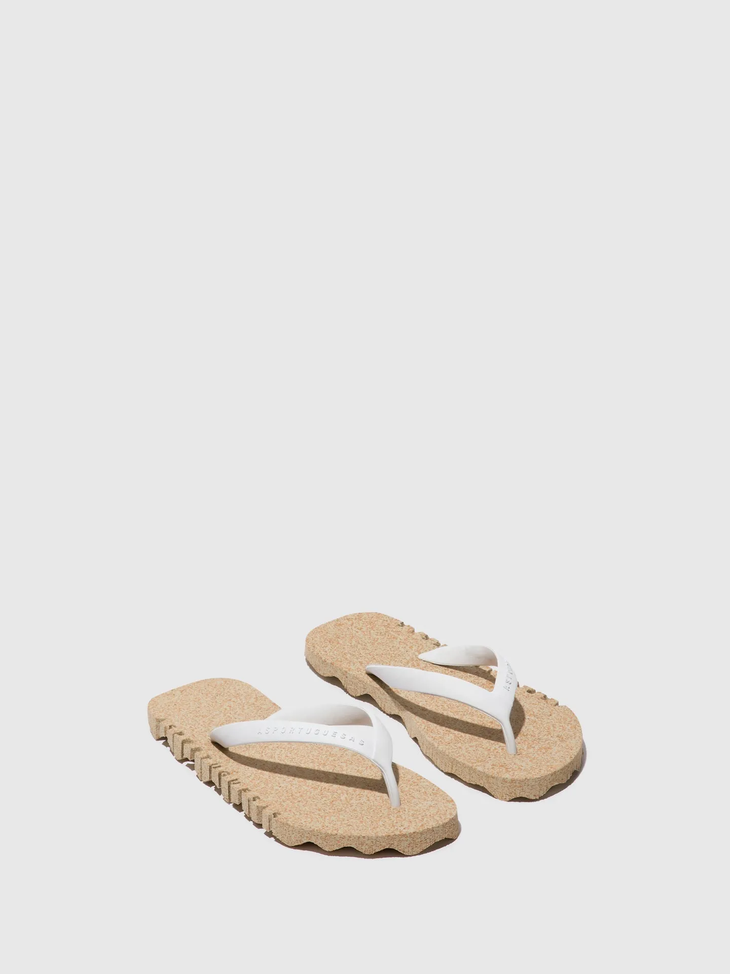 Beach Flip-Flops BUMPY Natural & white strap