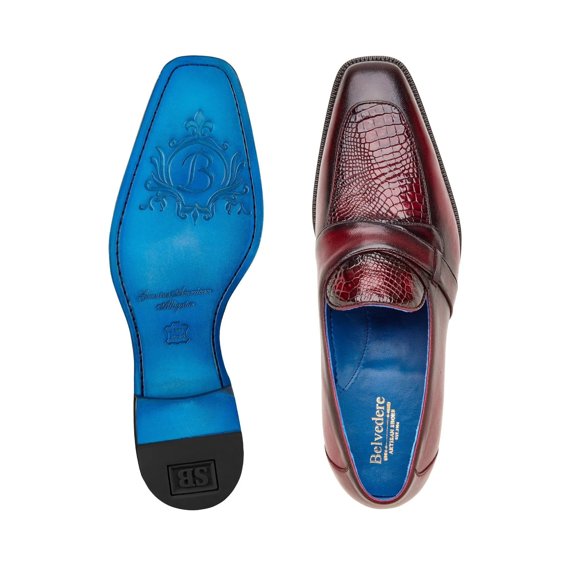 Belvedere Tornado R74 Men's Shoes Alligator / Calf-Skin Leather Slip-on Loafers (BV3173)