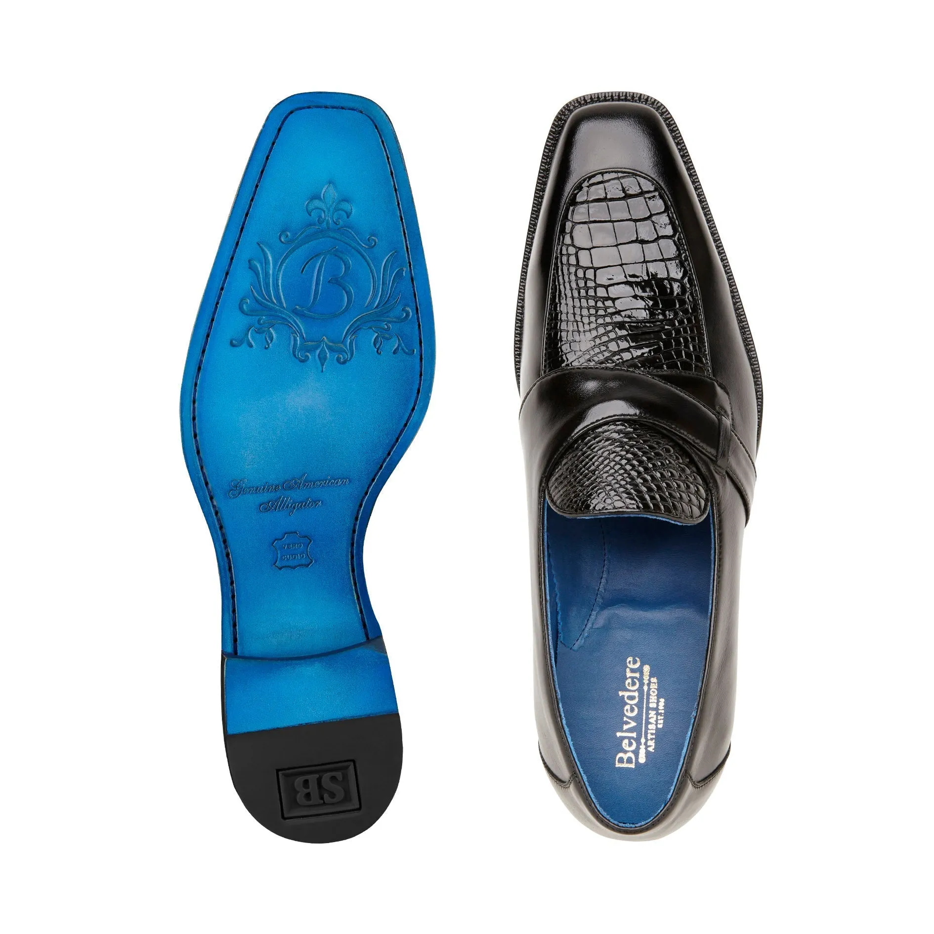 Belvedere Tornado R74 Men's Shoes Alligator / Calf-Skin Leather Slip-on Loafers (BV3173)