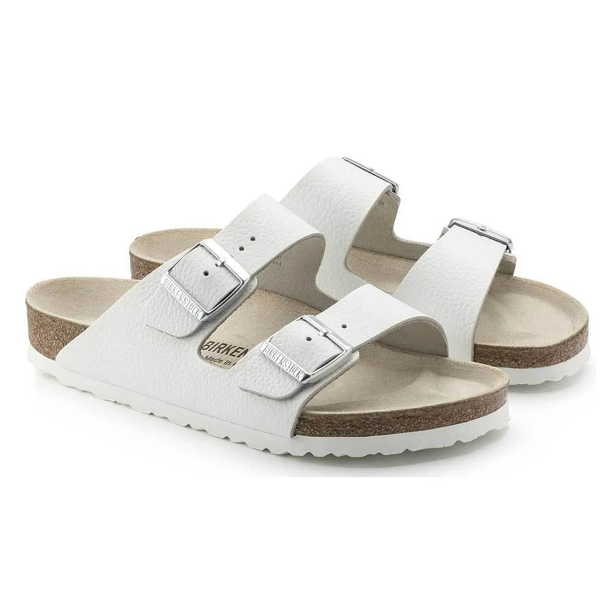 Birkenstock Arizona Natural Leather Sandals - Narrow - White