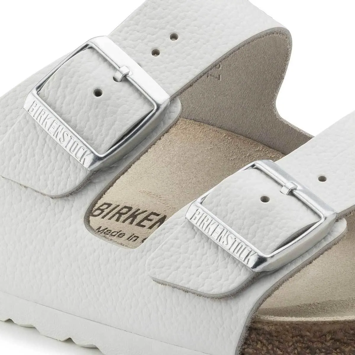 Birkenstock Arizona Natural Leather Sandals - Narrow - White