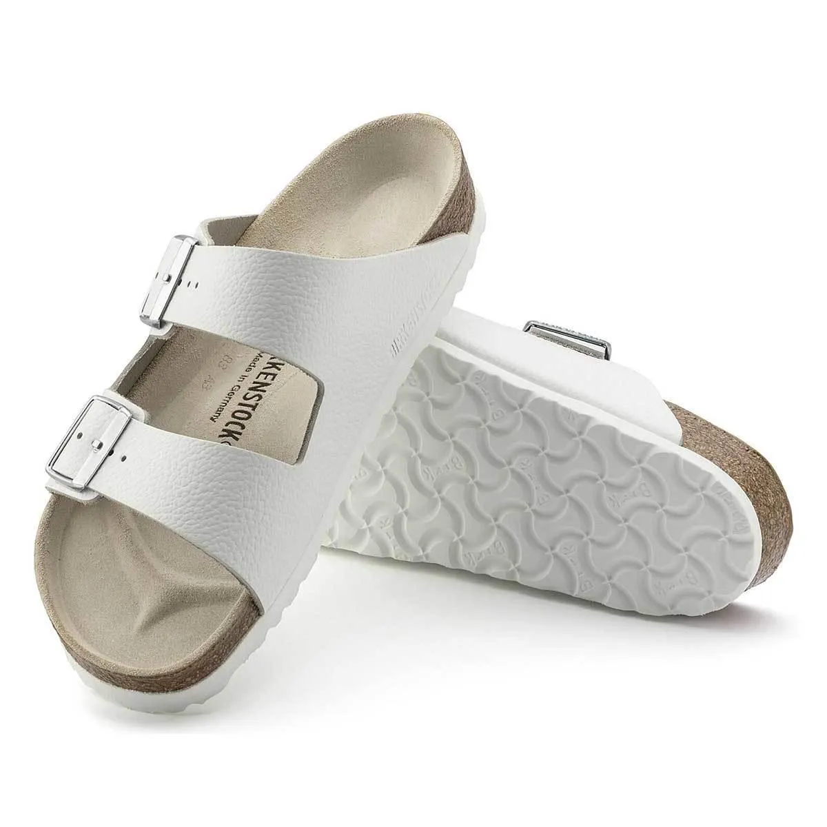 Birkenstock Arizona Natural Leather Sandals - Narrow - White