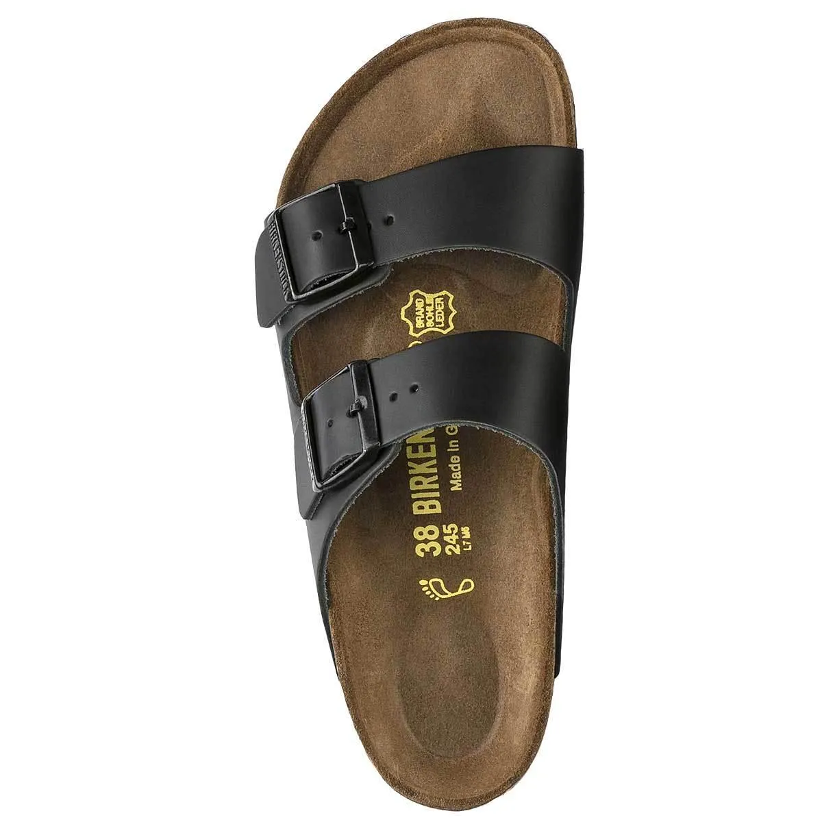 Birkenstock Arizona Natural Leather Sandals - Regular - Black