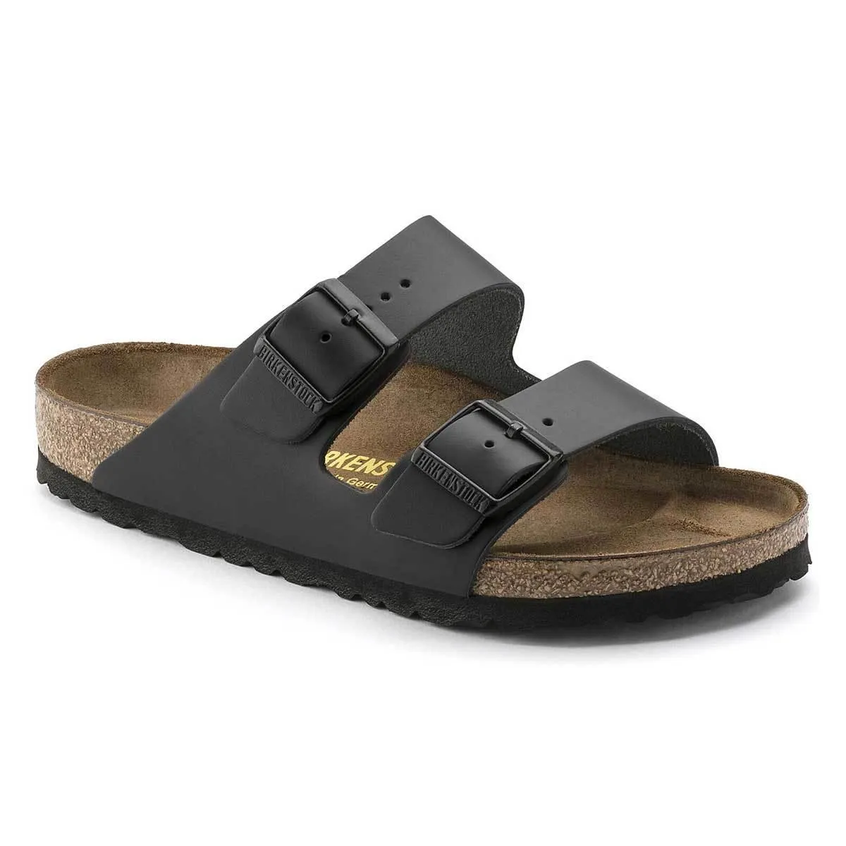 Birkenstock Arizona Natural Leather Sandals - Regular - Black