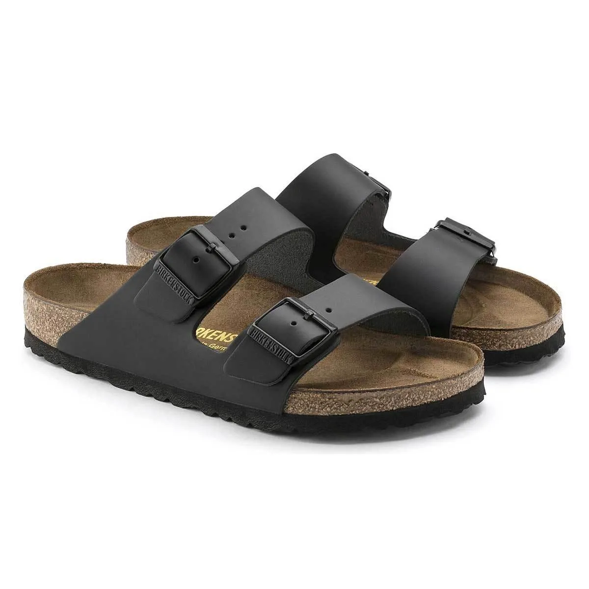 Birkenstock Arizona Natural Leather Sandals - Regular - Black
