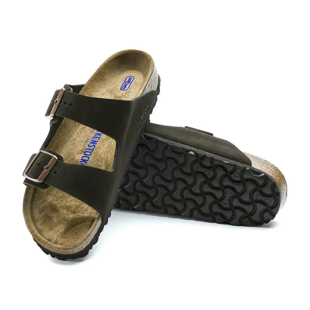 Birkenstock Arizona Suede Leather Soft Footbed Sandals - Regular - Mocca
