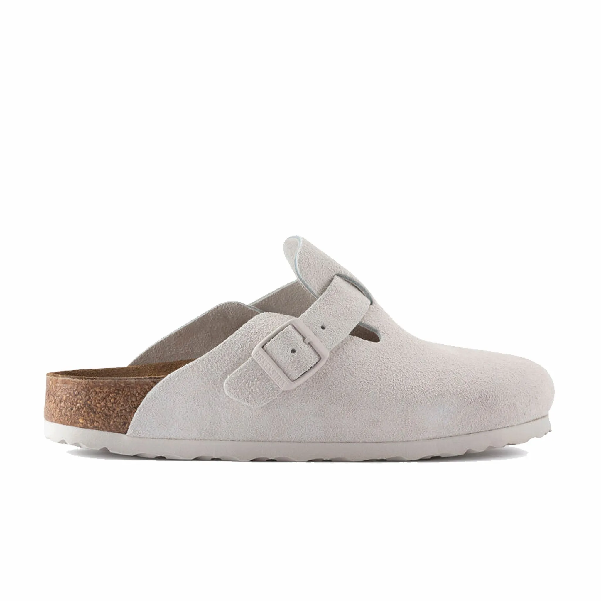 Birkenstock Boston Suede Leather - Regular (Antique White)