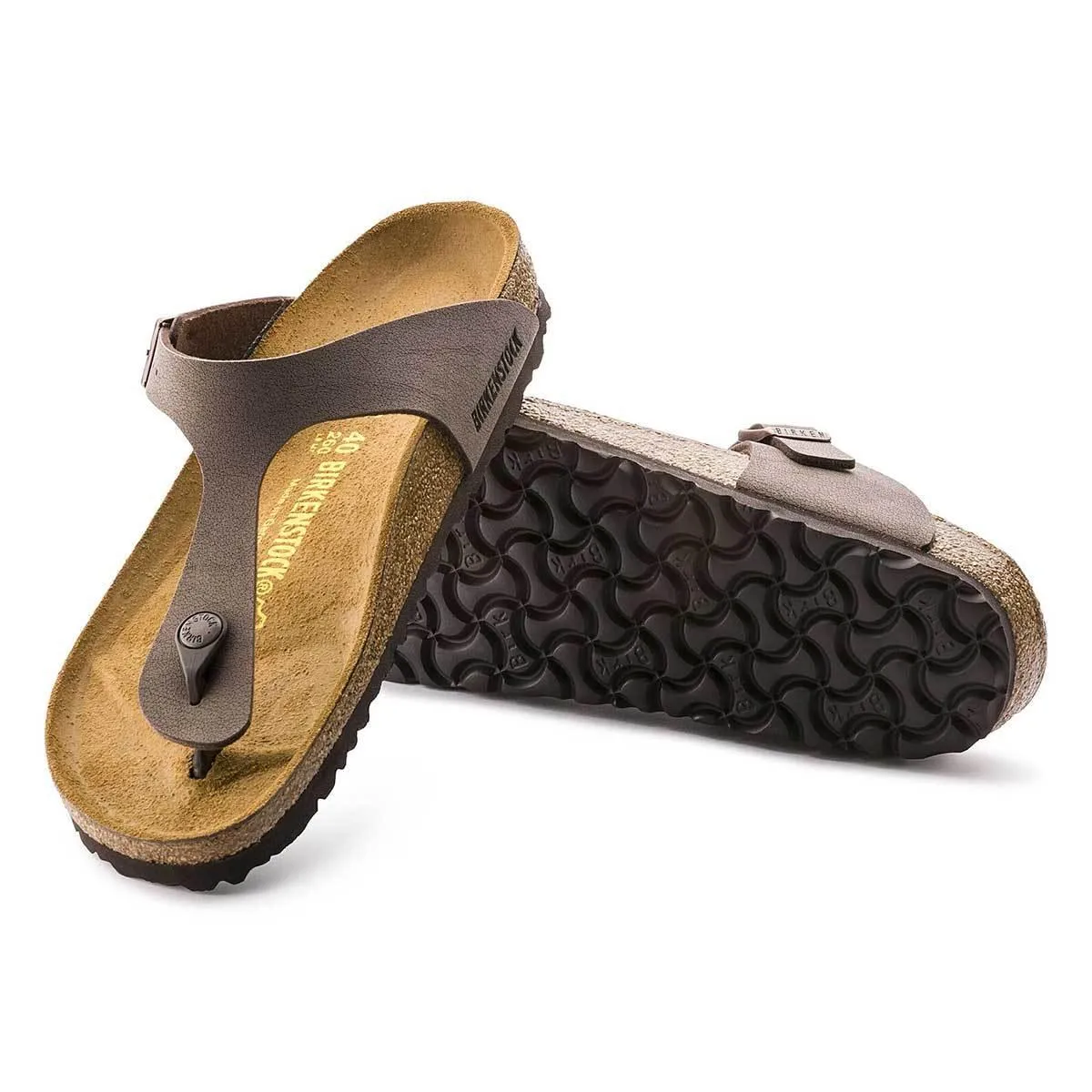 Birkenstock Gizeh Birko-Flor Nubuck Sandals - Narrow - Mocca