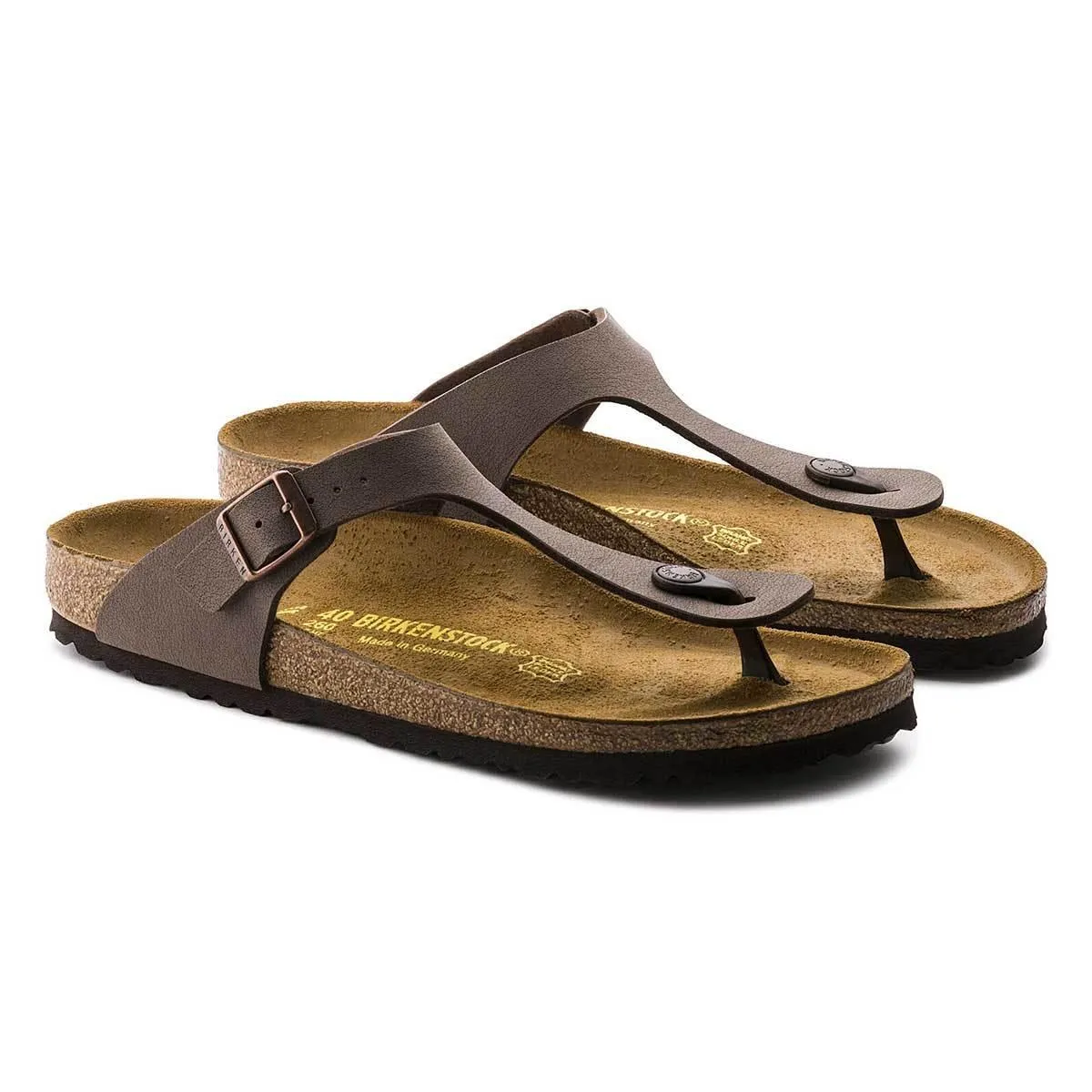 Birkenstock Gizeh Birko-Flor Nubuck Sandals - Narrow - Mocca