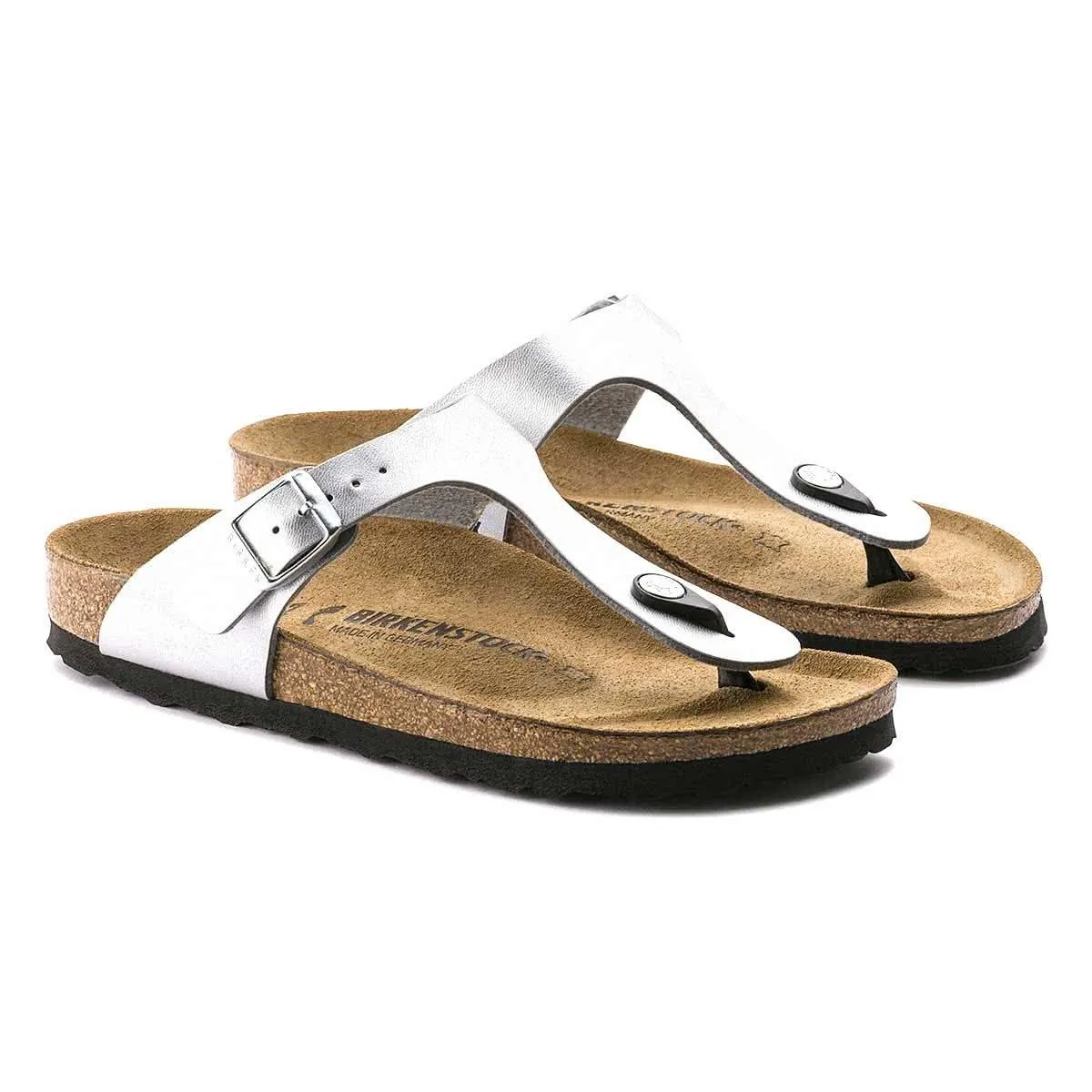 Birkenstock Gizeh Birko-Flor Sandals - Narrow - Silver
