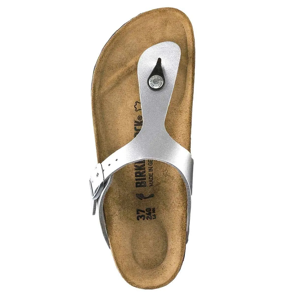 Birkenstock Gizeh Birko-Flor Sandals - Narrow - Silver